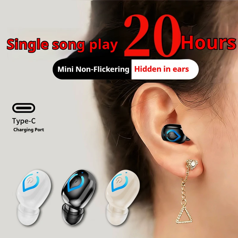 Bluetooth Headset On Ear - Mini draadloze Bluetooth-hoofdtelefoon met microfoon In-ear