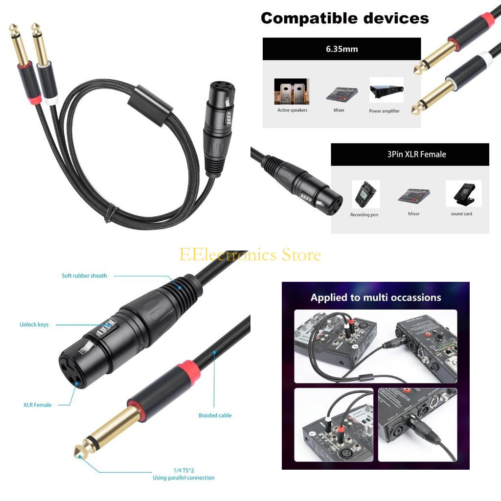 Audio Splitter Y - B03C Vrouwelijke 3Pin naar 6,35 mm