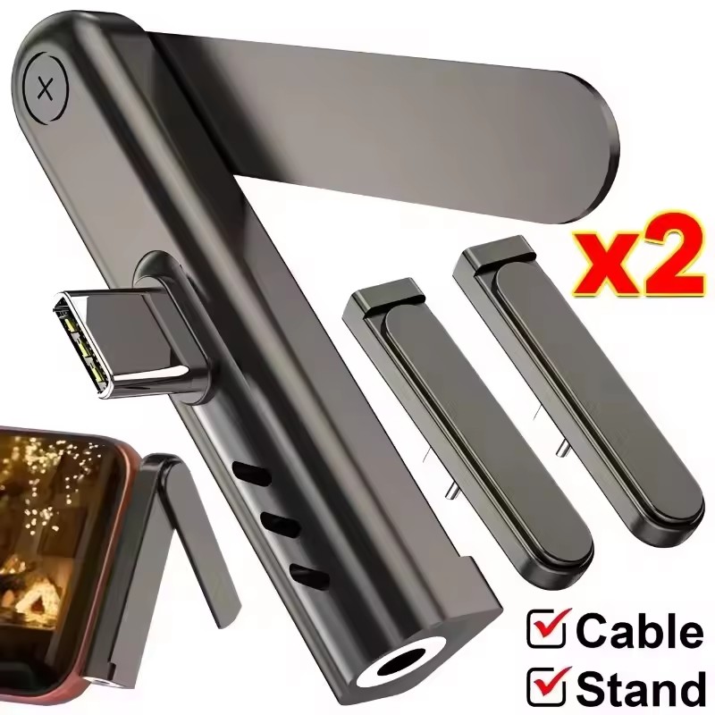 Headphone Stand Desk - 2/1PCS Draagbare USB C Naar 3.5mm