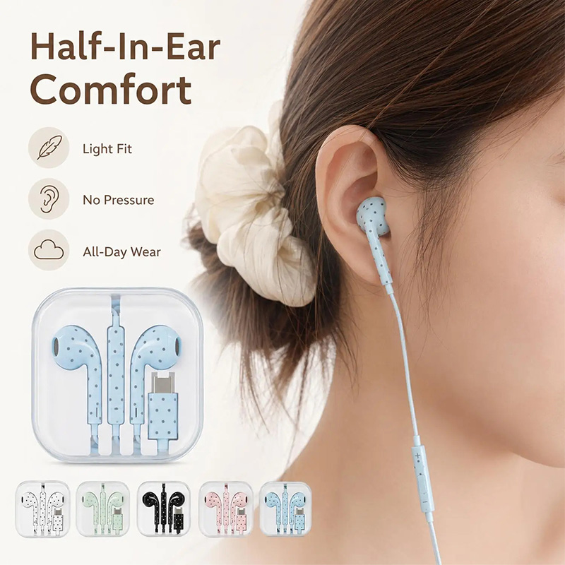 Leuke Polka-dot Stervormige Ty - Usb C Earphone recensie en prijs